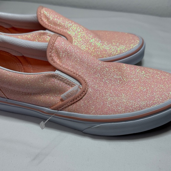 Vans Kids Sparkly Peach Slip-On Sneakers New without box - Picture 4 of 9